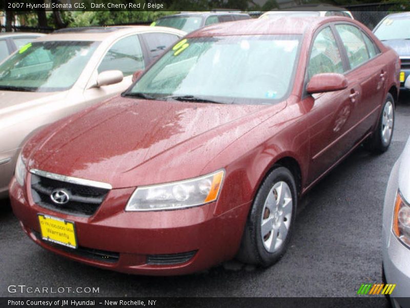 Dark Cherry Red / Beige 2007 Hyundai Sonata GLS