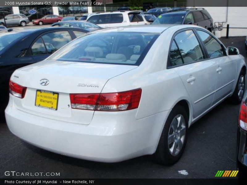 Powder White Pearl / Gray 2008 Hyundai Sonata GLS
