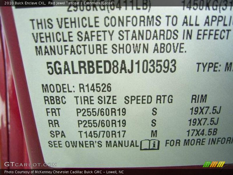 Red Jewel Tintcoat / Cashmere/Cocoa 2010 Buick Enclave CXL