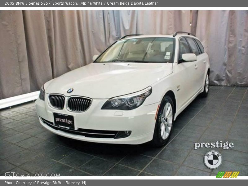 Alpine White / Cream Beige Dakota Leather 2009 BMW 5 Series 535xi Sports Wagon