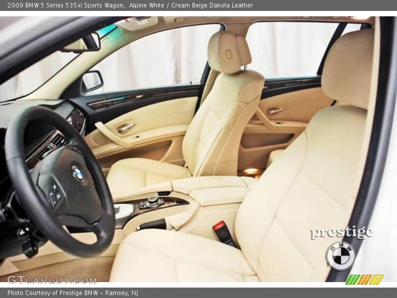 Alpine White / Cream Beige Dakota Leather 2009 BMW 5 Series 535xi Sports Wagon