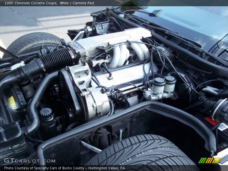 White / Carmine Red 1985 Chevrolet Corvette Coupe
