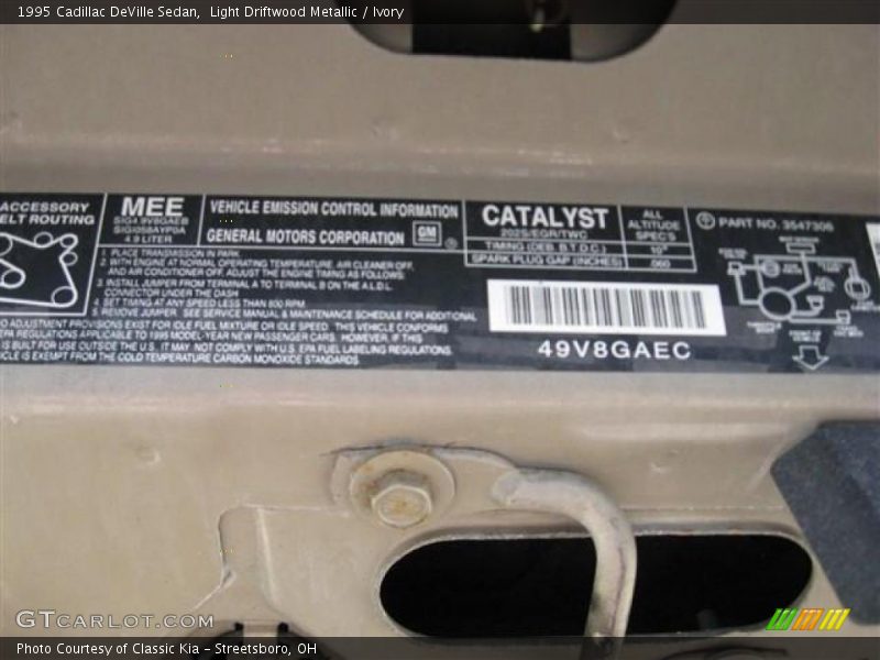 Light Driftwood Metallic / Ivory 1995 Cadillac DeVille Sedan