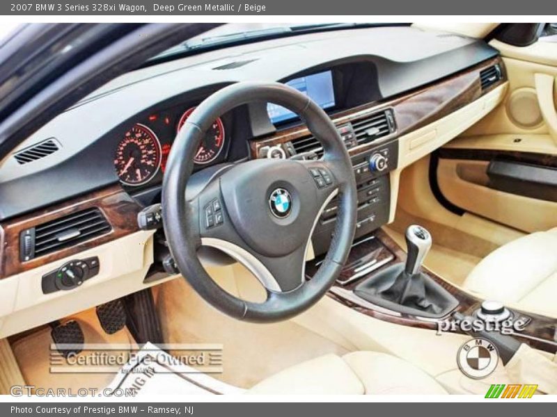 Deep Green Metallic / Beige 2007 BMW 3 Series 328xi Wagon
