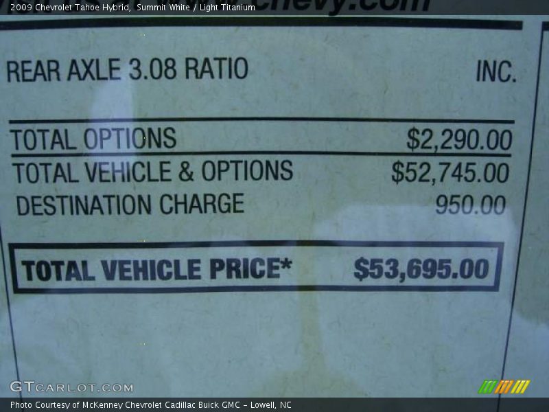 Summit White / Light Titanium 2009 Chevrolet Tahoe Hybrid