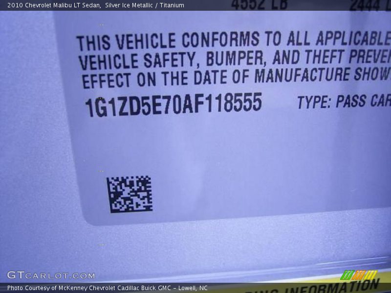Silver Ice Metallic / Titanium 2010 Chevrolet Malibu LT Sedan