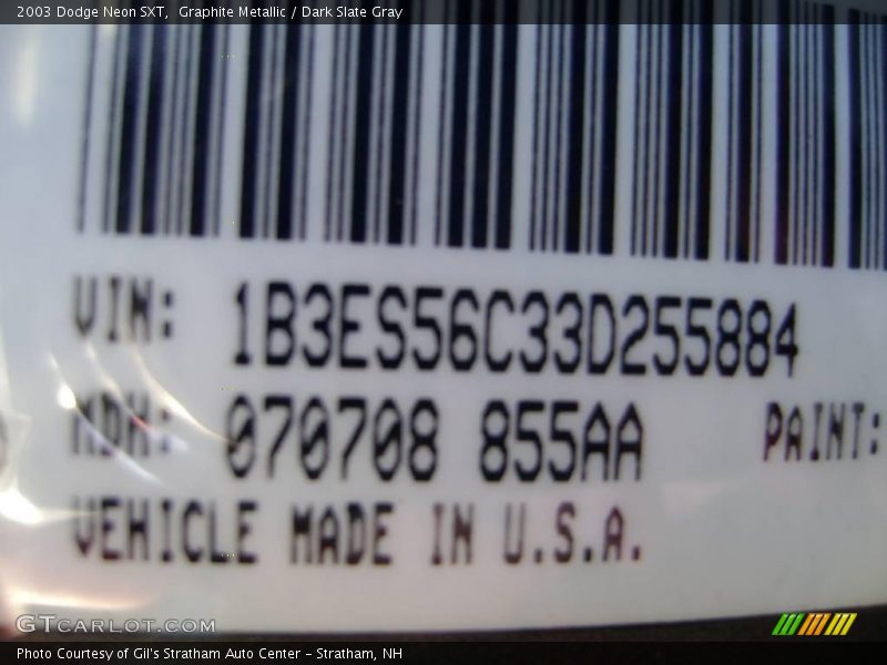 Graphite Metallic / Dark Slate Gray 2003 Dodge Neon SXT
