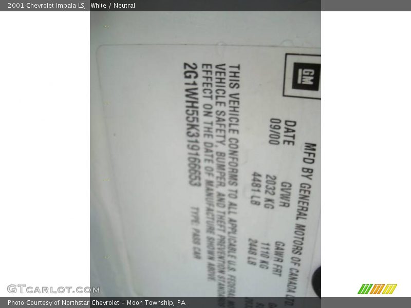 White / Neutral 2001 Chevrolet Impala LS