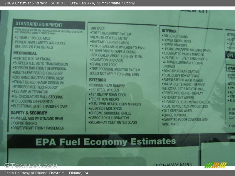 Summit White / Ebony 2009 Chevrolet Silverado 3500HD LT Crew Cab 4x4