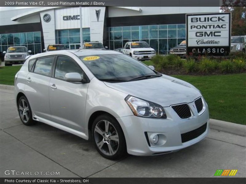 Liquid Platinum Metallic / Ebony 2009 Pontiac Vibe GT