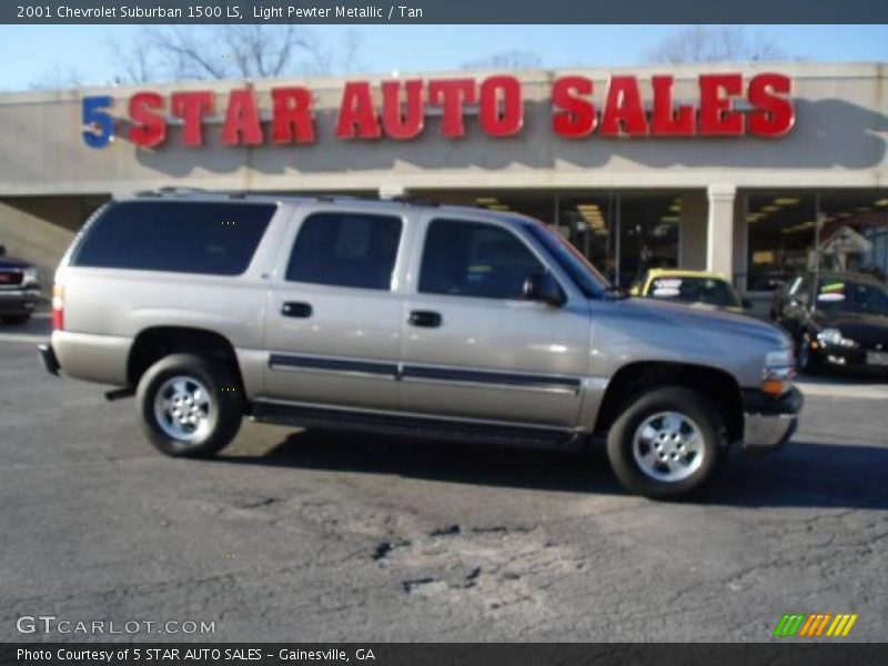 Light Pewter Metallic / Tan 2001 Chevrolet Suburban 1500 LS