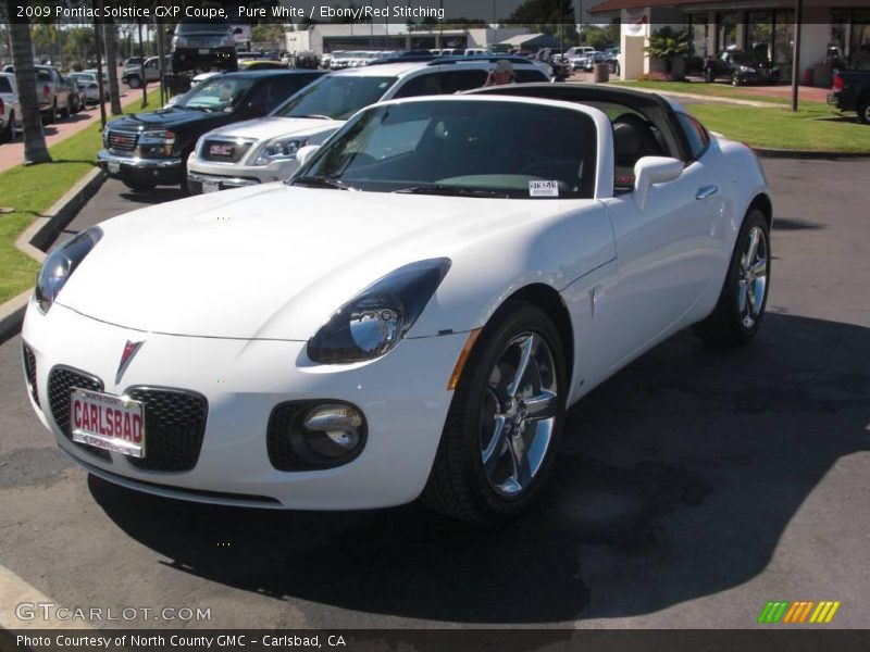 Pure White / Ebony/Red Stitching 2009 Pontiac Solstice GXP Coupe