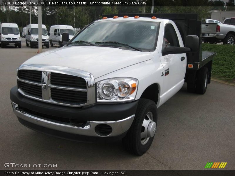 Bright White / Medium Slate Gray 2008 Dodge Ram 3500 ST Regular Cab Chassis