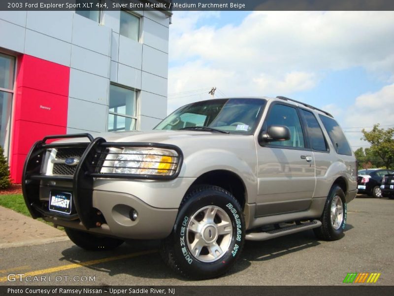 Silver Birch Metallic / Medium Parchment Beige 2003 Ford Explorer Sport XLT 4x4