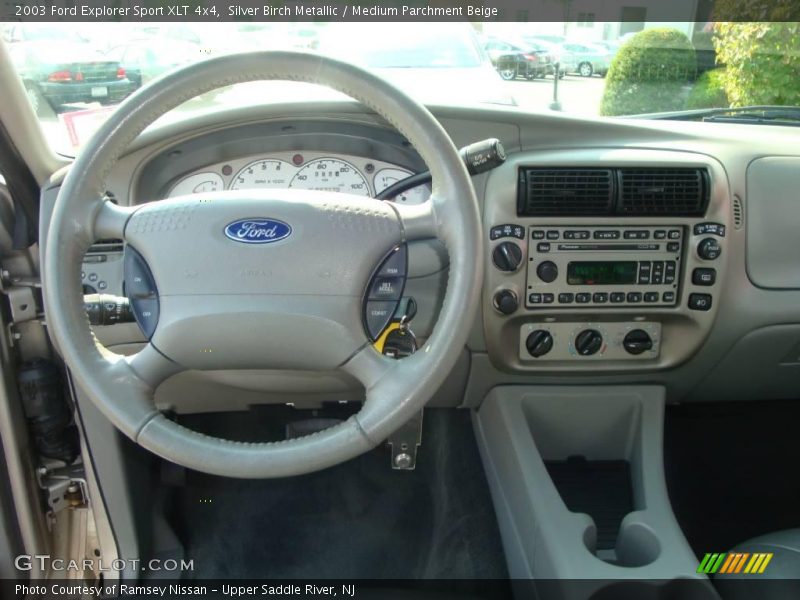 Silver Birch Metallic / Medium Parchment Beige 2003 Ford Explorer Sport XLT 4x4