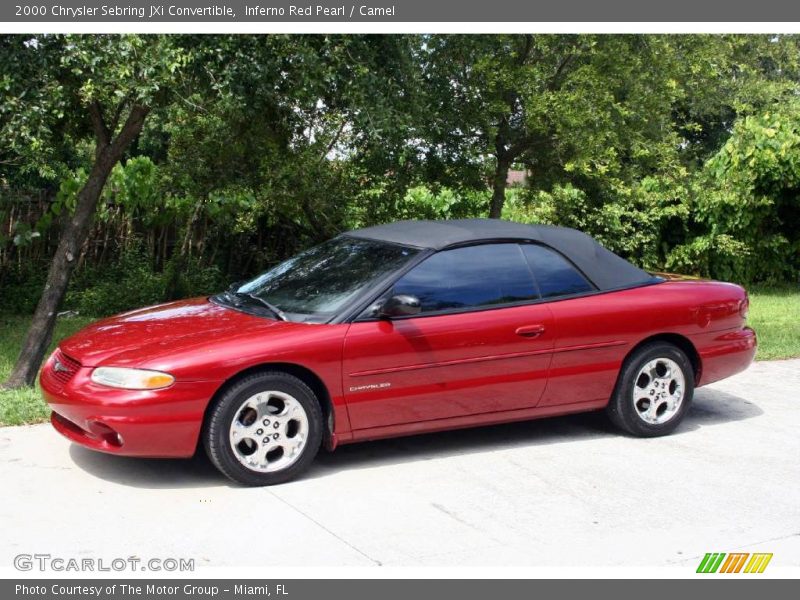 Inferno Red Pearl / Camel 2000 Chrysler Sebring JXi Convertible