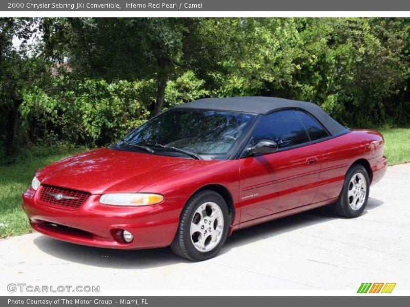 Inferno Red Pearl / Camel 2000 Chrysler Sebring JXi Convertible