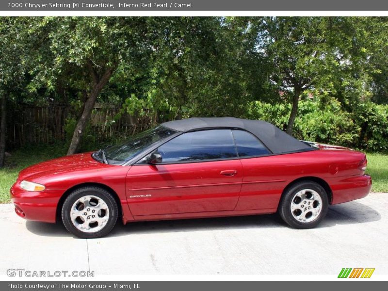 Inferno Red Pearl / Camel 2000 Chrysler Sebring JXi Convertible