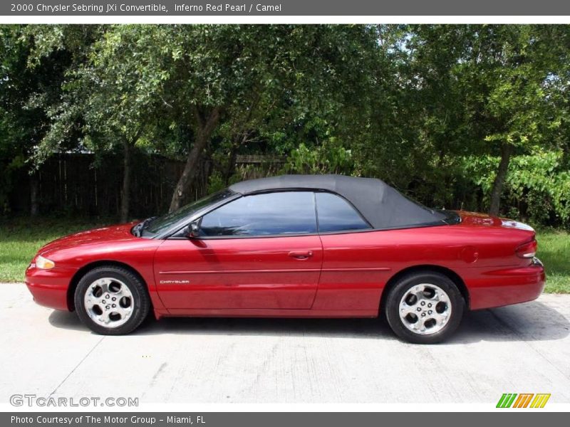 Inferno Red Pearl / Camel 2000 Chrysler Sebring JXi Convertible