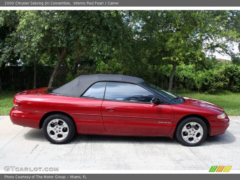 Inferno Red Pearl / Camel 2000 Chrysler Sebring JXi Convertible