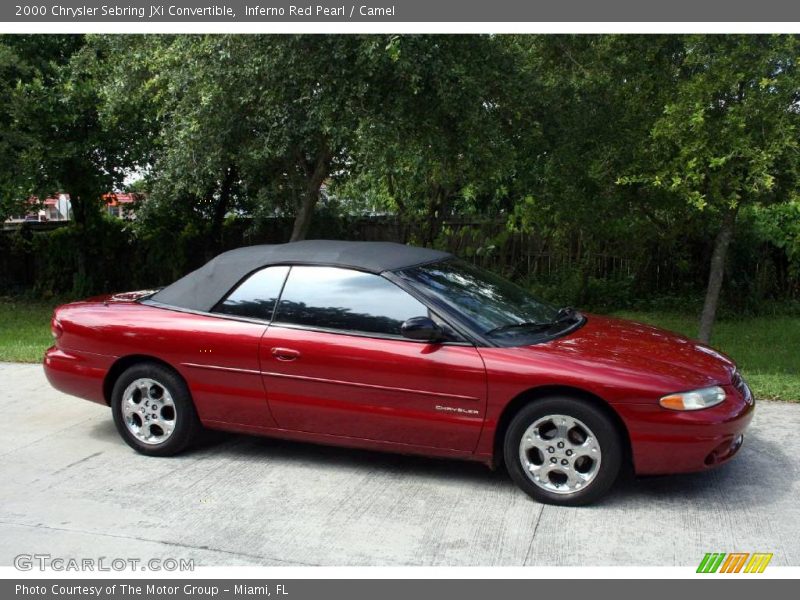 Inferno Red Pearl / Camel 2000 Chrysler Sebring JXi Convertible