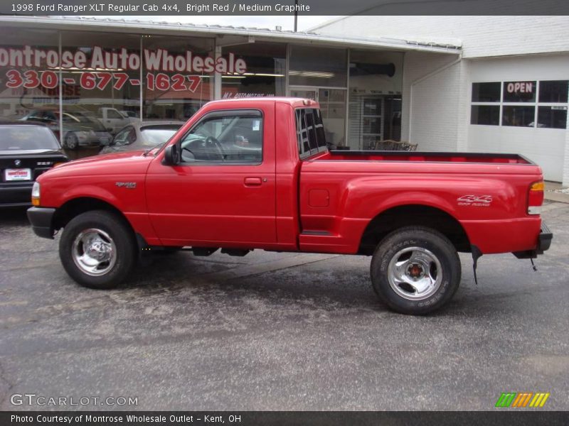 Bright Red / Medium Graphite 1998 Ford Ranger XLT Regular Cab 4x4