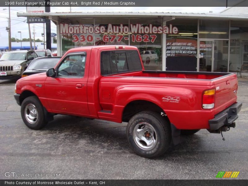 Bright Red / Medium Graphite 1998 Ford Ranger XLT Regular Cab 4x4