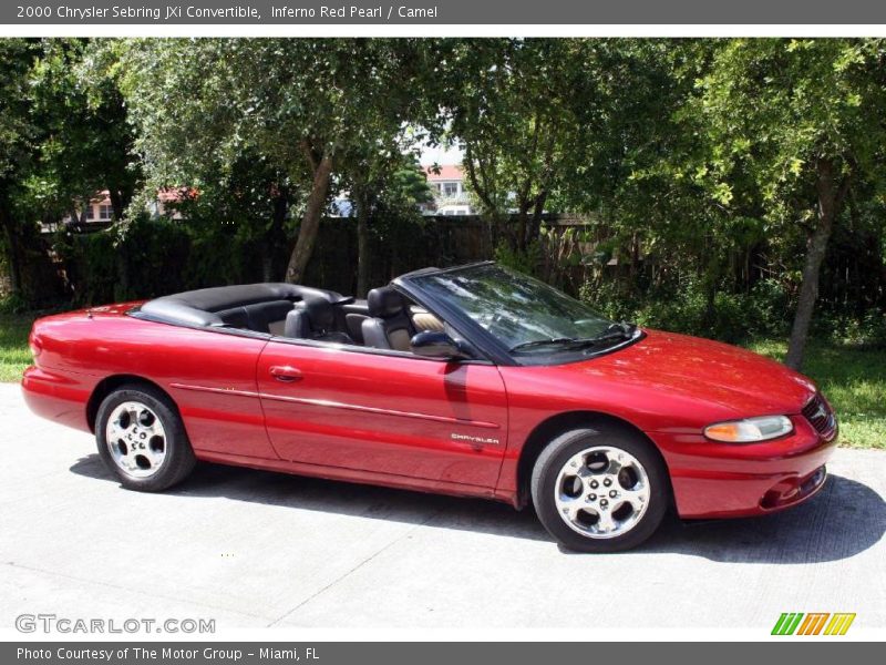 Inferno Red Pearl / Camel 2000 Chrysler Sebring JXi Convertible