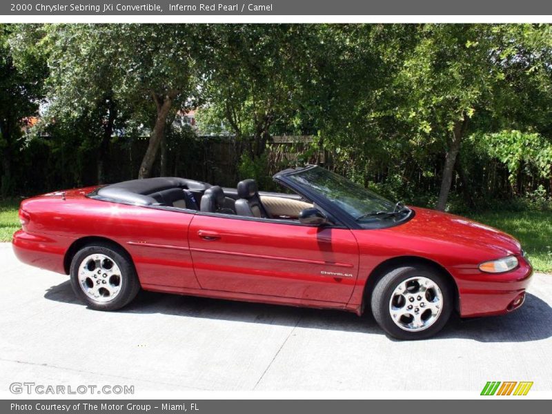 Inferno Red Pearl / Camel 2000 Chrysler Sebring JXi Convertible