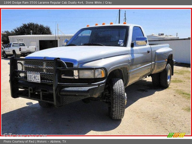 Stone White / Gray 1996 Dodge Ram 3500 Laramie Regular Cab Dually 4x4