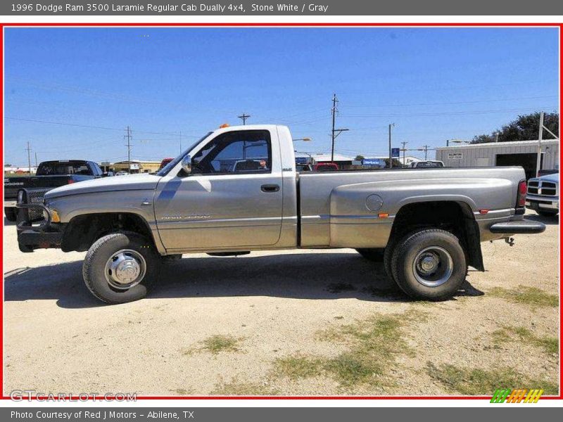 Stone White / Gray 1996 Dodge Ram 3500 Laramie Regular Cab Dually 4x4