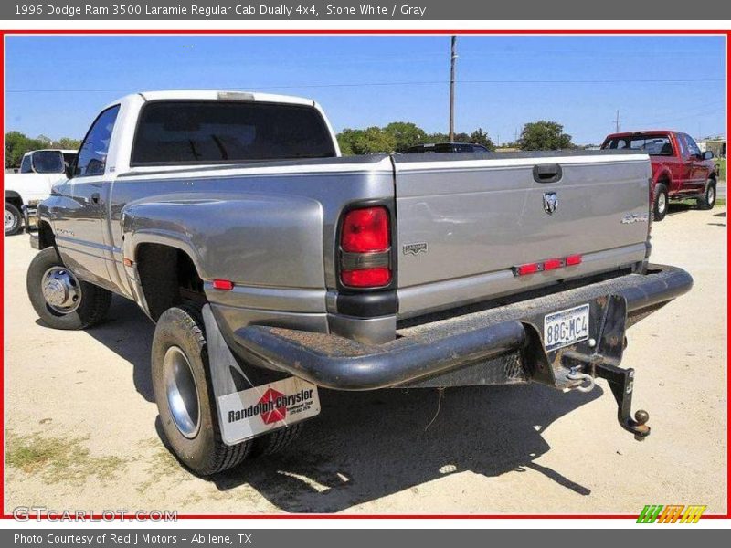 Stone White / Gray 1996 Dodge Ram 3500 Laramie Regular Cab Dually 4x4