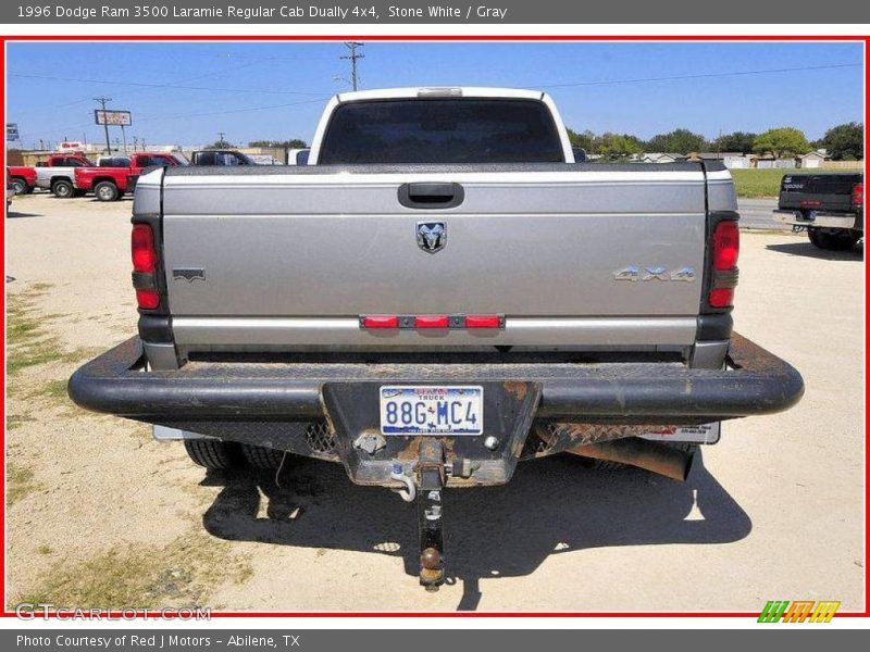 Stone White / Gray 1996 Dodge Ram 3500 Laramie Regular Cab Dually 4x4