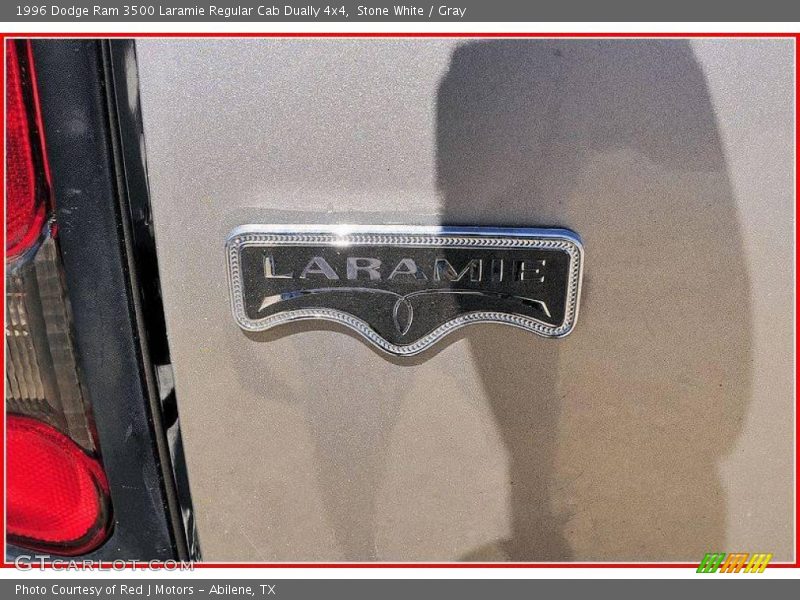 Stone White / Gray 1996 Dodge Ram 3500 Laramie Regular Cab Dually 4x4