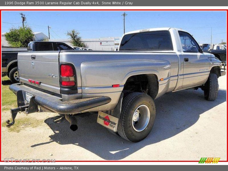 Stone White / Gray 1996 Dodge Ram 3500 Laramie Regular Cab Dually 4x4