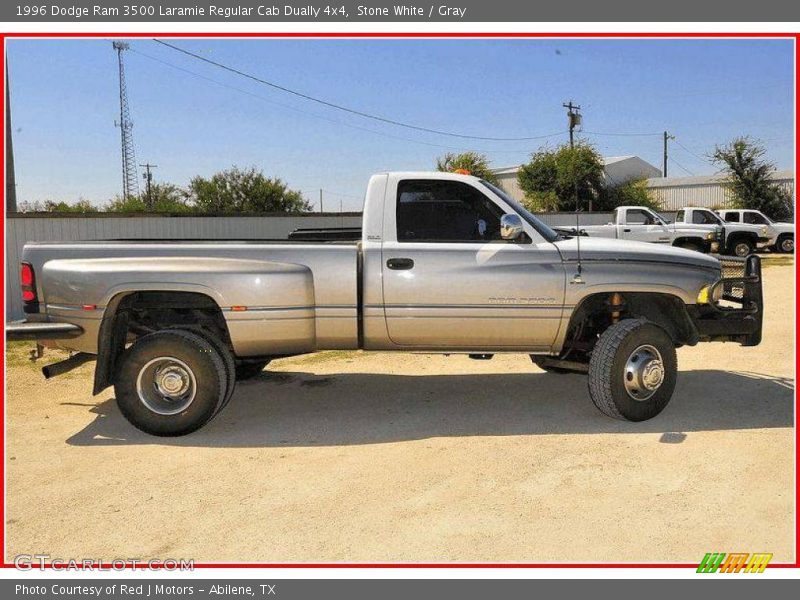 Stone White / Gray 1996 Dodge Ram 3500 Laramie Regular Cab Dually 4x4
