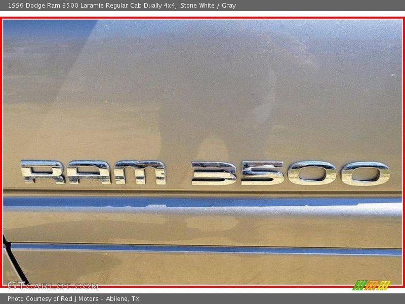 Stone White / Gray 1996 Dodge Ram 3500 Laramie Regular Cab Dually 4x4