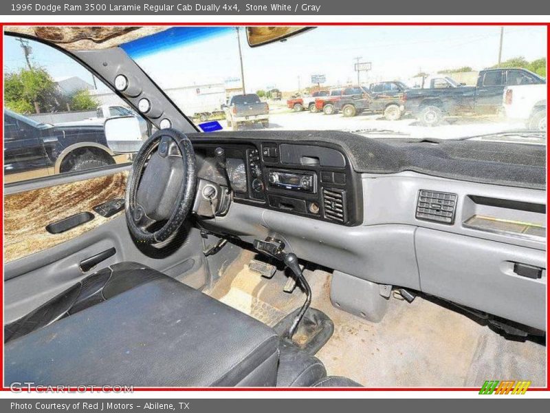 Stone White / Gray 1996 Dodge Ram 3500 Laramie Regular Cab Dually 4x4