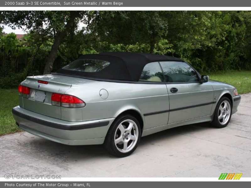 Sun Green Metallic / Warm Beige 2000 Saab 9-3 SE Convertible