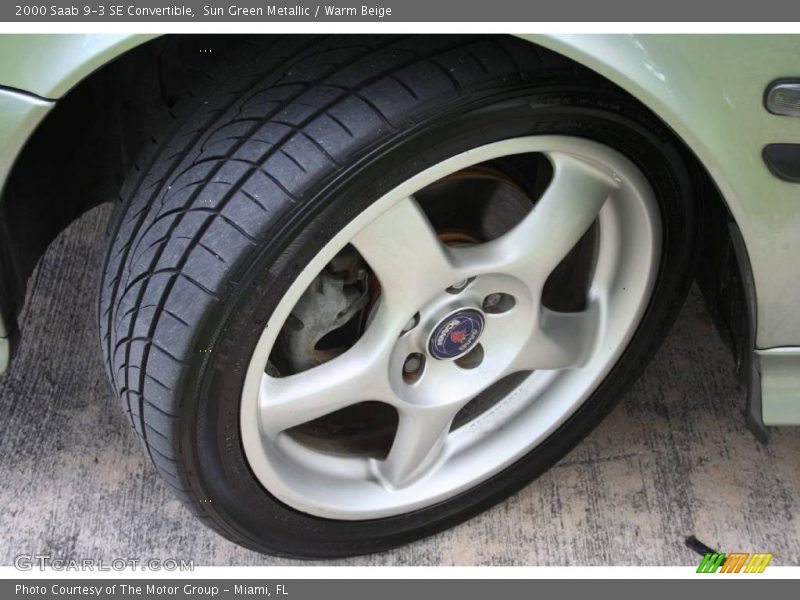 Sun Green Metallic / Warm Beige 2000 Saab 9-3 SE Convertible