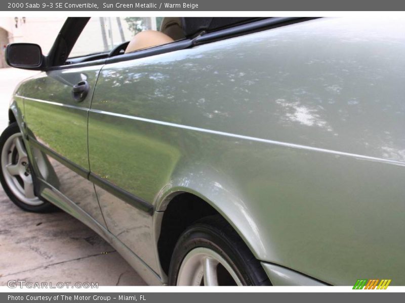 Sun Green Metallic / Warm Beige 2000 Saab 9-3 SE Convertible