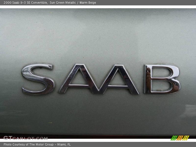 Sun Green Metallic / Warm Beige 2000 Saab 9-3 SE Convertible
