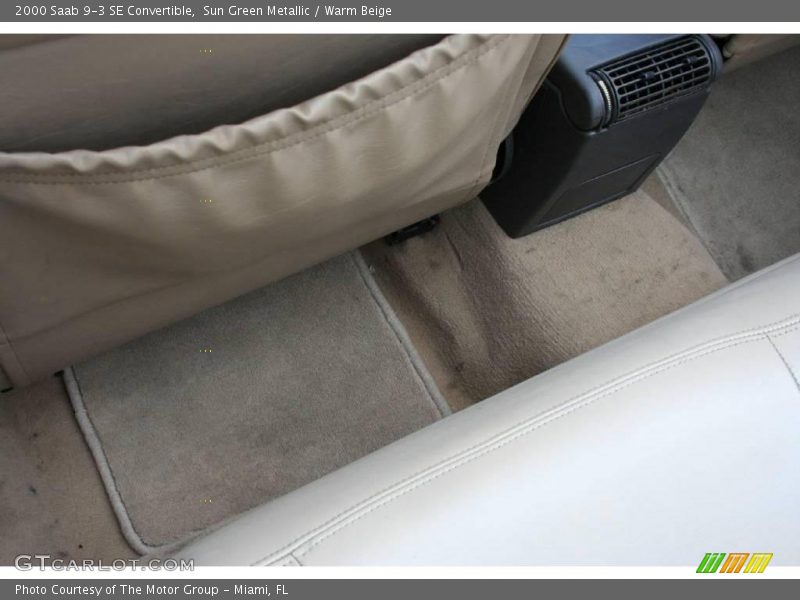 Sun Green Metallic / Warm Beige 2000 Saab 9-3 SE Convertible