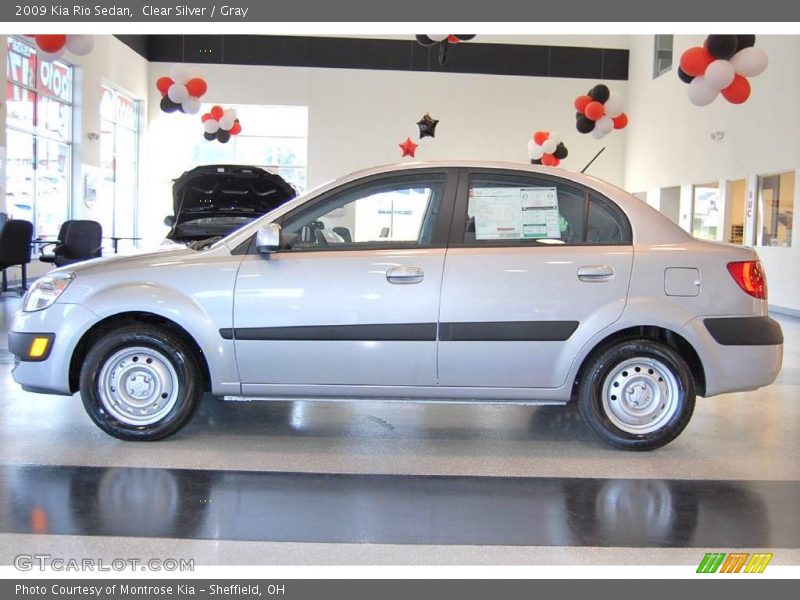 Clear Silver / Gray 2009 Kia Rio Sedan