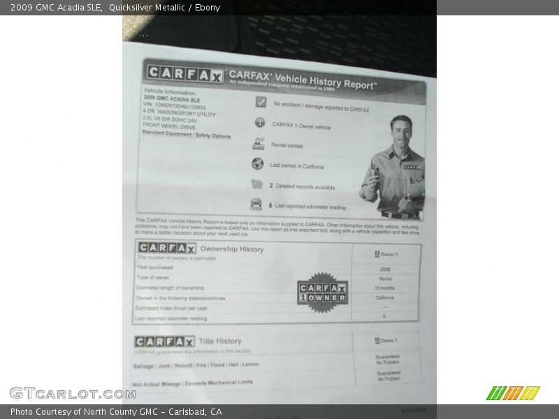 Quicksilver Metallic / Ebony 2009 GMC Acadia SLE