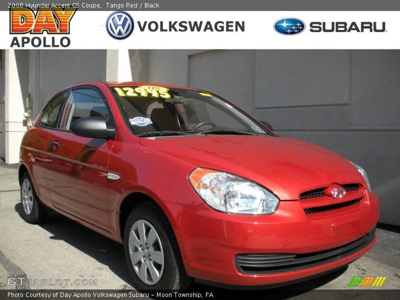 Tango Red / Black 2008 Hyundai Accent GS Coupe