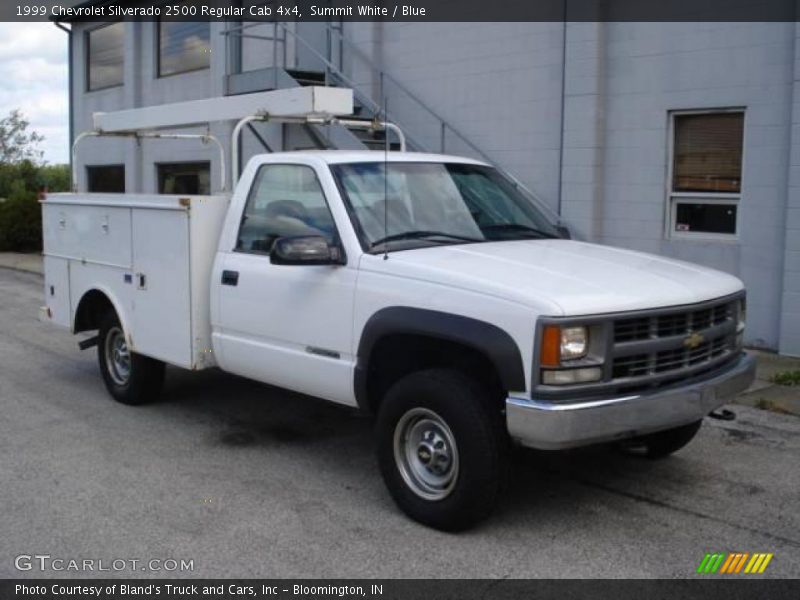Summit White / Blue 1999 Chevrolet Silverado 2500 Regular Cab 4x4