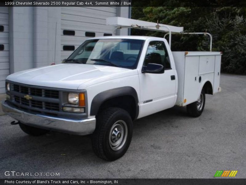 Summit White / Blue 1999 Chevrolet Silverado 2500 Regular Cab 4x4