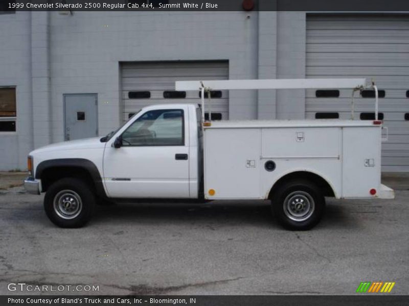 Summit White / Blue 1999 Chevrolet Silverado 2500 Regular Cab 4x4