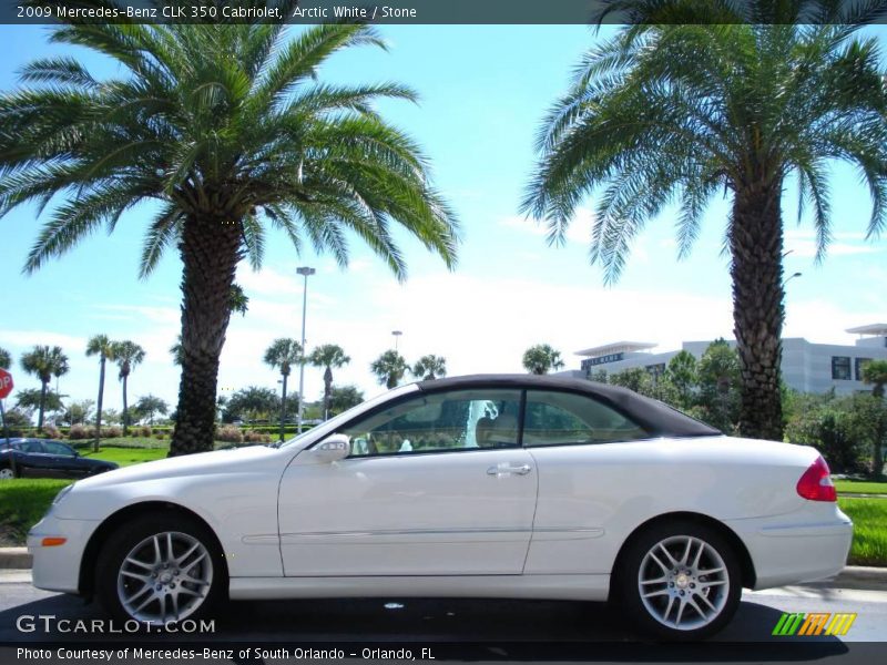 Arctic White / Stone 2009 Mercedes-Benz CLK 350 Cabriolet